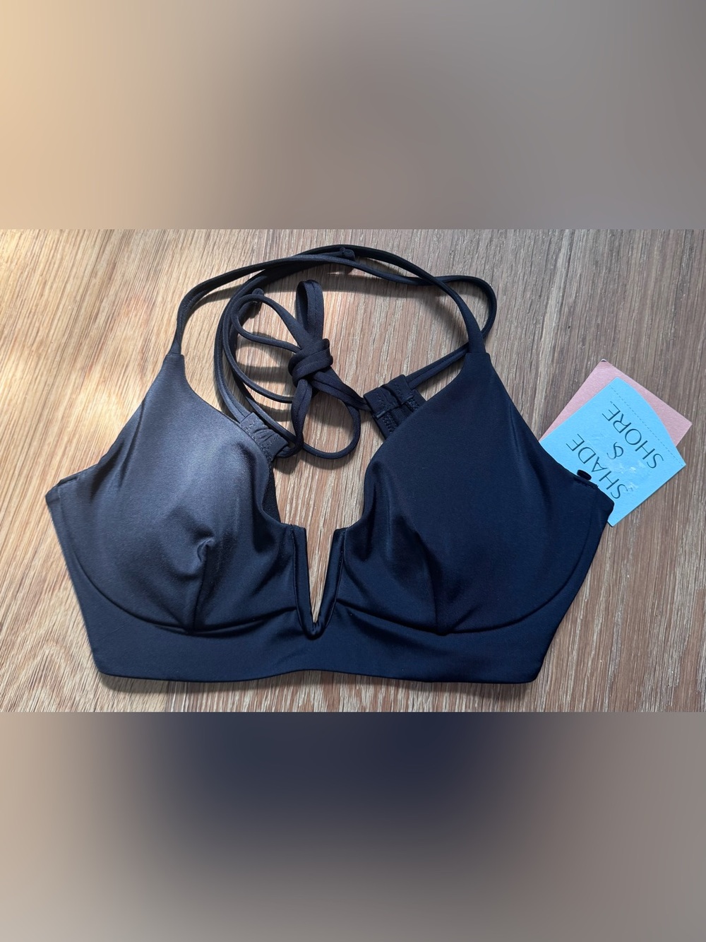 Shade & Shore Black Underwire Bikini Top 36B